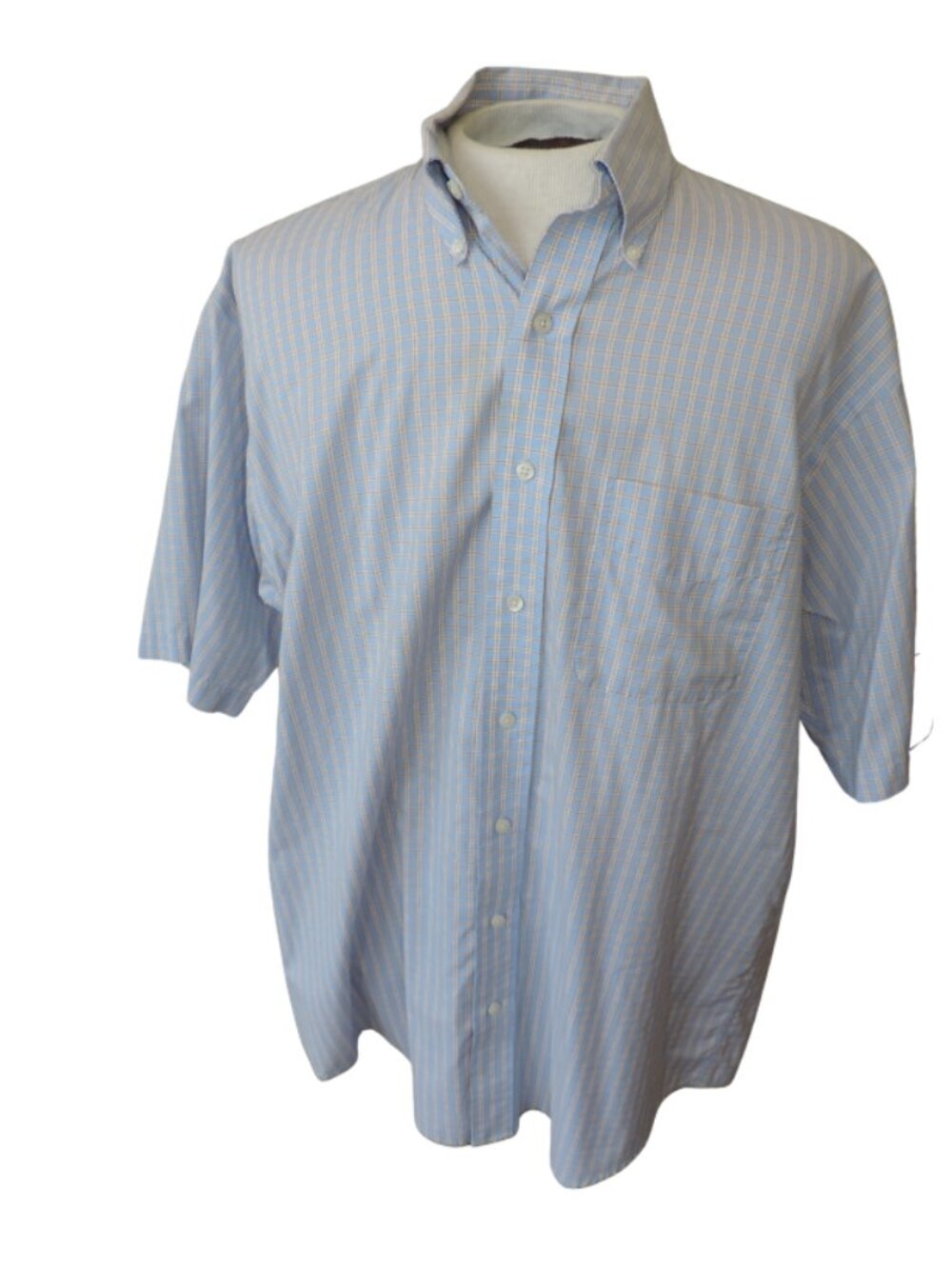 Men's Light Blue Striped Button-Down Shirt